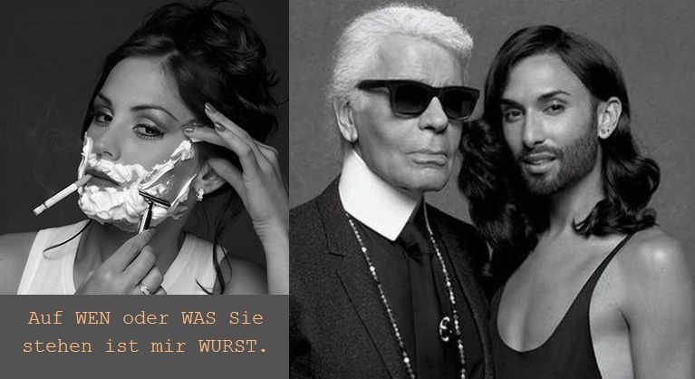 Conchita Wurst y Karl Lagerfeld, junto al anuncio de la polémica