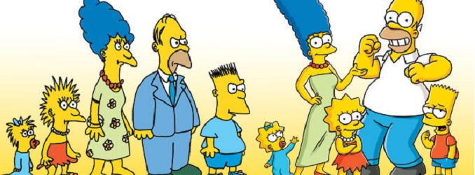 La familia Simpson de 'The Tracey Ullman Show' (izquierda) y la familia Simpson actual (derecha)