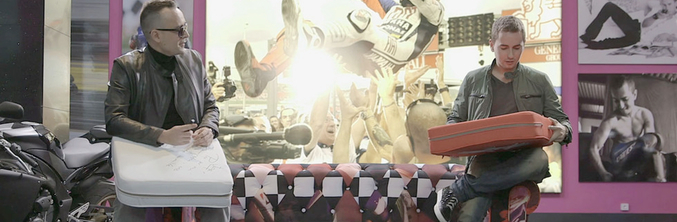 Risto Mejide junto a Jorge Lorenzo en una entrevista de la primera temporada