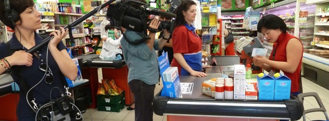 Grabación del reportaje "La vida en Down"