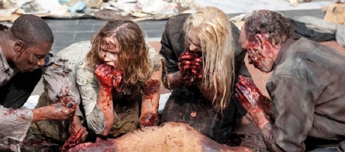 Varios actores interpretan a un grupo de caminantes en 'The Walking Dead'