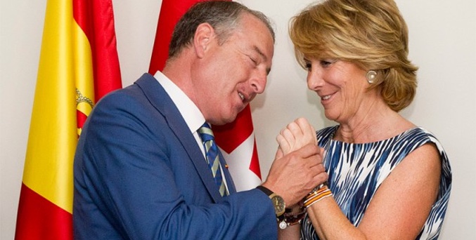 José Antonio Sánchez con la expresidenta de la CAM Esperanza Aguirre