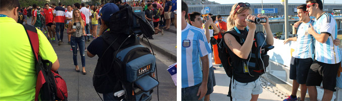 Grabaciones realizadas con las Mochilas LiveU durante el Mundial de Fútbol de Brasil '14