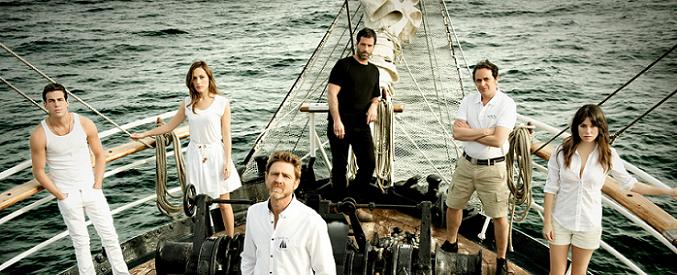 Reparto de 'El Barco' en la cubierta del Estrella Polar