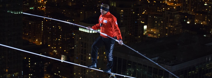 Nik Wallenda Cruzando el cielo de Chicago