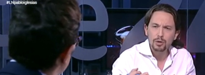 Pablo Iglesias durante su entrevista en 'La noche en 24 horas'