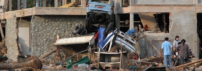 Estado de las calles tras el tsunami