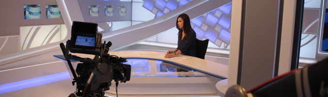 Plató de los informativos de Canal Extremadura TV