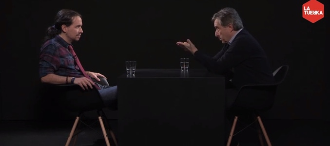 Momento de la entrevista realizada a Iñaki Gabilondo por Pablo Iglesias