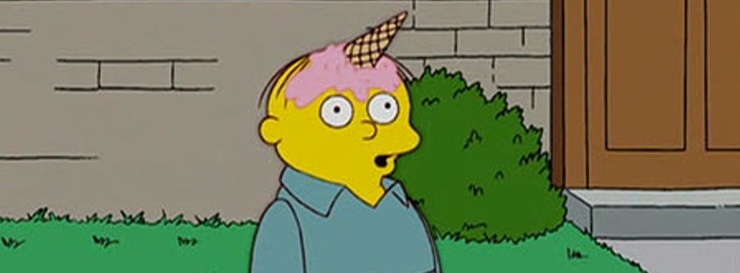 Ralph Wiggum imitando a un unicornio