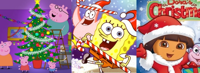 Peppa Pig, Bob Esponja y Dora la exploradora