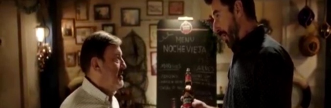 Jesús Bonilla y Santi Millán en la campaña de Estrella Galicia