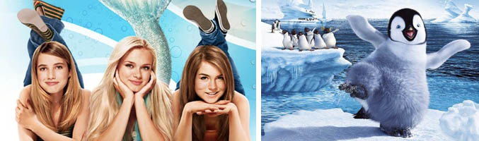 Imágenes promocionales de "Aquamarine" y "Happy Feet: rompiendo el hielo"