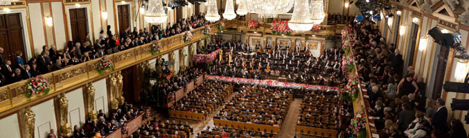 Imagen general de la Sala Dorada del Musikverein de Viena