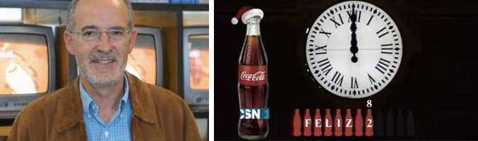 José Luis Pereñiguez y, a la derecha, imagen de las Campanadas que no llegó a verse