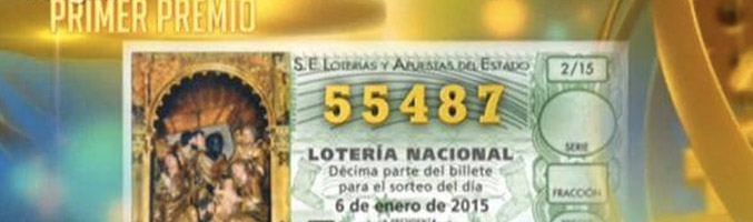 El número 55.487, el gordo del sorteo de la Lotería del Niño 2015