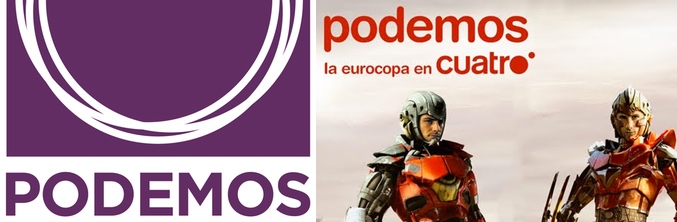 Logo de Podemos y eslogan de Cuatro