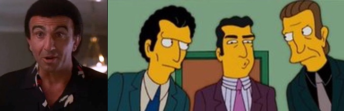 El actor junto a los mafiosos de 'Los Simpson'