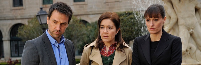 Los actores María Pujalte, Oriol Tarrasón y Laura Pamplona