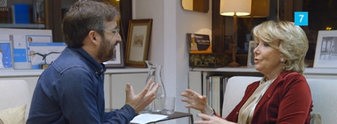 Jordi entrevistando a Esperanza Aguirre