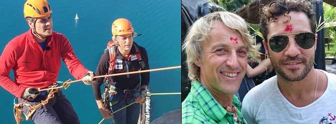 Jesús Calleja junto a Pedro Sánchez y David Bisbal