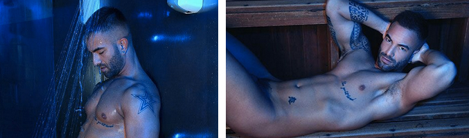 Sandro posa desnudo en la sauna gay