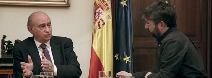 Jordi Évole entrevistando a Jorge Fernández Díaz, ministro del Interior