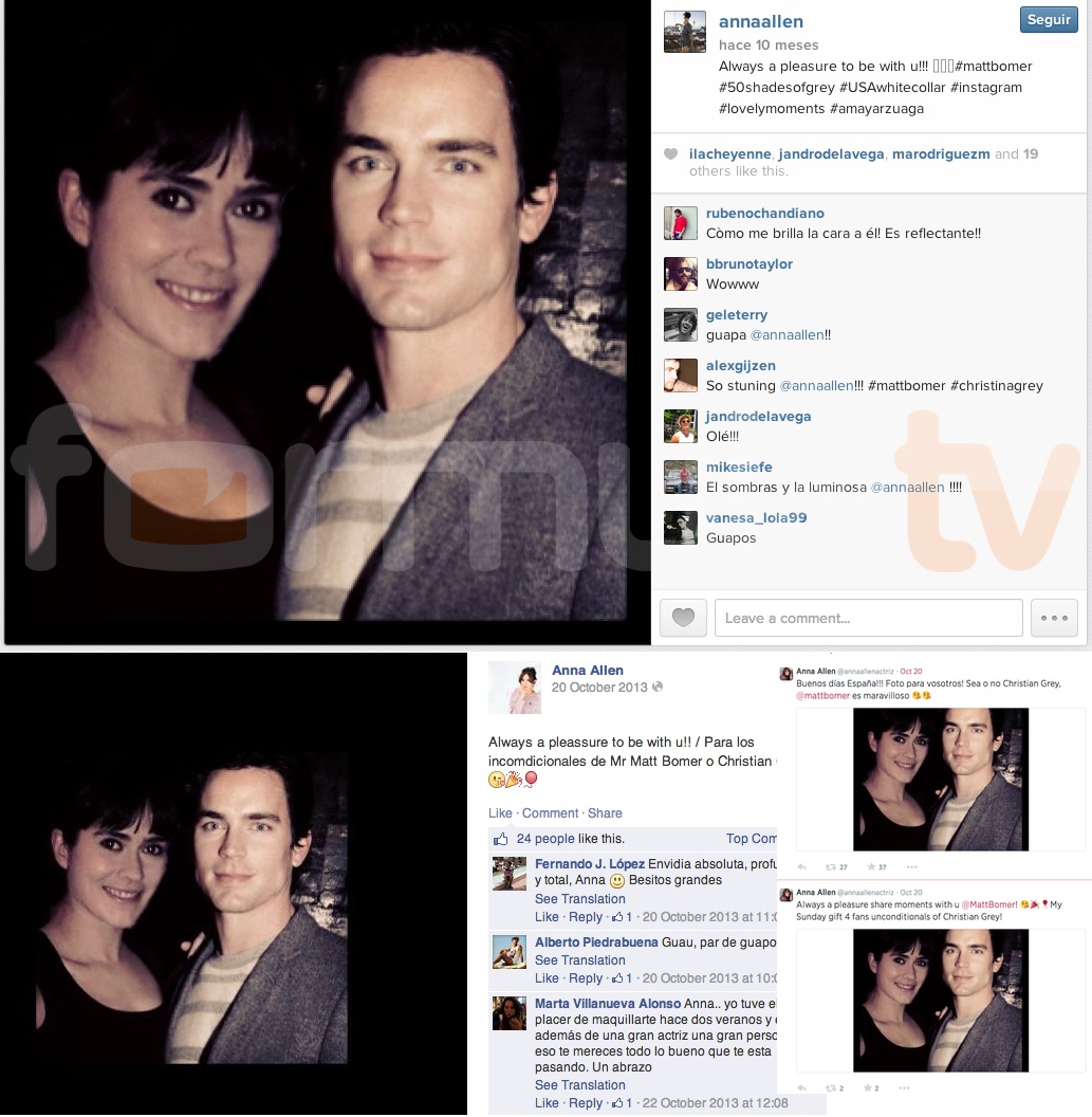 Anna Allen cuenta en Instagram su falso encuentro con Matt Bomer