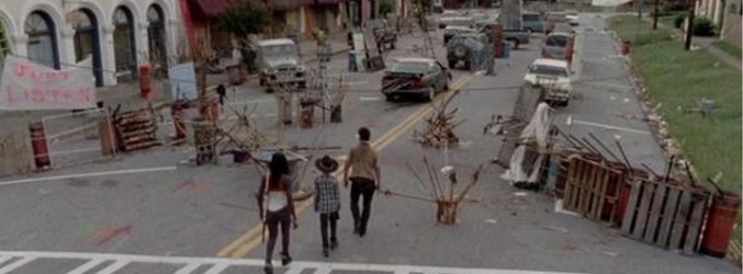 Imagen del capítulo "Clear, Rick, Carl y Michonne" que se grabó en Grantville