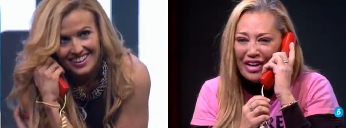 Chari y Belén hablando por teléfono