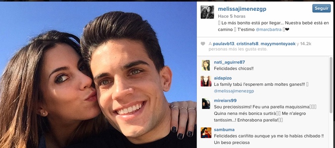 Melissa Jiménez y Marc Bartra
