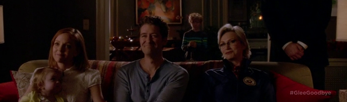 Will, Emma y Sue durante el último capítulo de 'Glee'