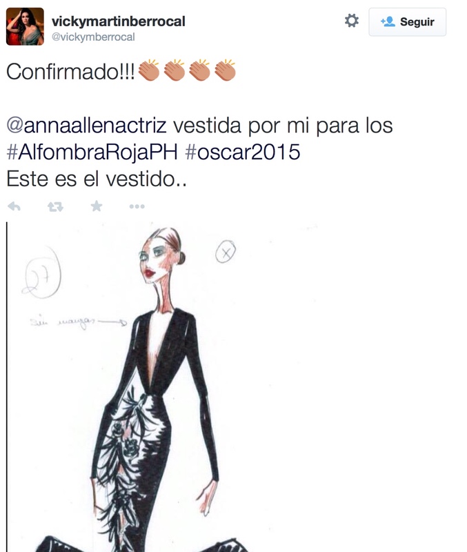 Tuit de la diseñadora sobre el vestido de Anna Allen
