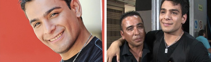 Gustavo Corvalán, ganador 'La voz... Argentina' (2012). A la derecha, Gustavo con su padre