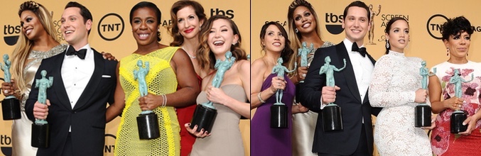 El reparto de 'Orange is The New Black' recogiendo los Premios SAG 2015