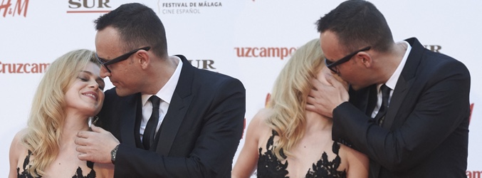 Risto Mejide y Carla Nieto en el photocall del Festival de Málaga