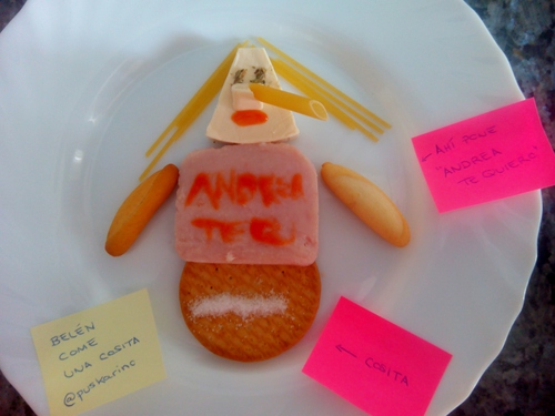 Belén Esteban representada con alimentos