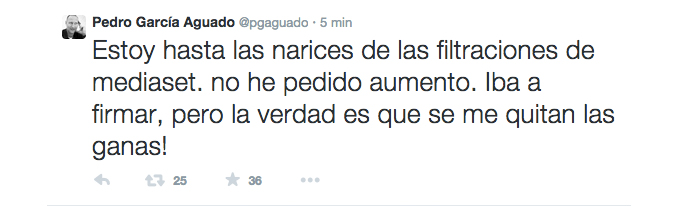Tweet de Pedro García Aguado
