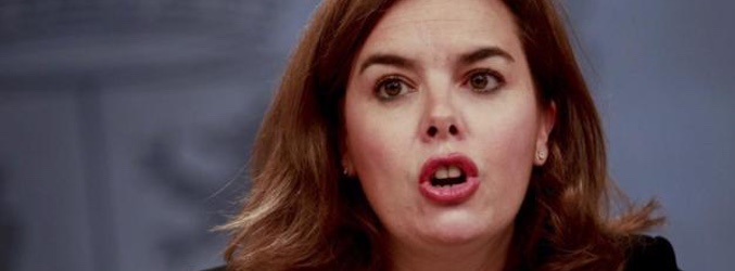 Soraya Sáenz de Santamaría anunciando la próxima apertura del concurso