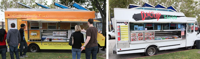 Imagen de algunos "Food Trucks" o camiones de comida calleja