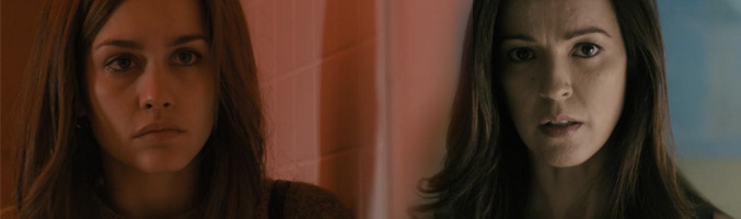 María (Megan Montaner) y Amparo (Verónica Sánchez) en dos escenas del sexto capítulo de 'Sin identidad'