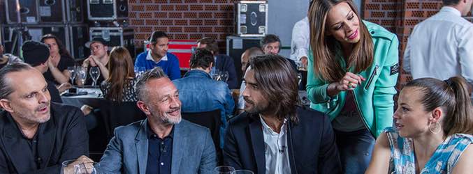 Eva González saluda a Miguel Bosé, Aitor Luna, Rafa Sánchez y Leonor Watling