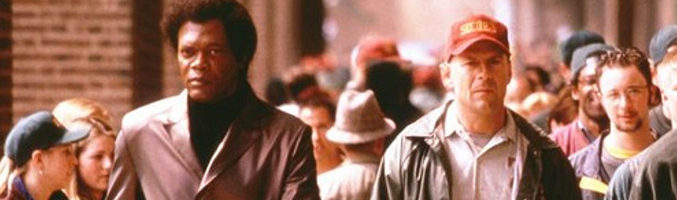 Bruce Willis y Samuel L. Jackson en "El protegido"