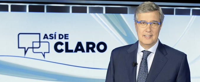 Ernesto Sáenz de Buruaga n el plató de &#39;Así de claro&#39;