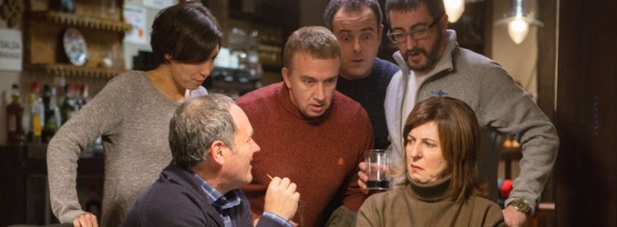 Bego con la cuadrilla en el txoco