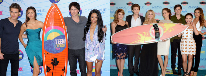 'Crónicas Vampíricas (izquierda) y 'Pequeñas mentirosas' (derecha) repiten como las más nominadas