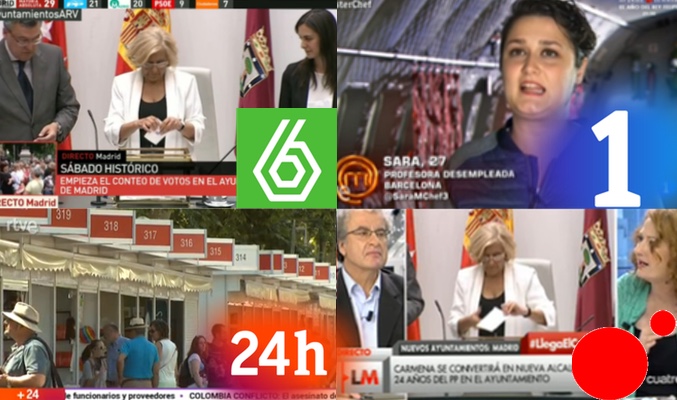 La 1 huye de la investidura de Manuela Carmena como alcaldesa de Madrid