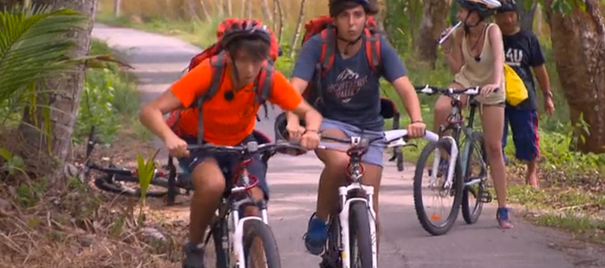 Jose Luis y Manuel en su etapa en bici