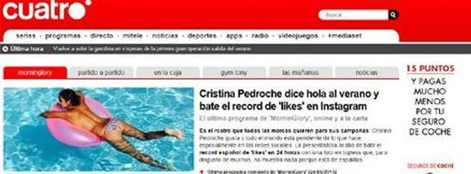 El programa 'Morning Glory' se hizo eco del record español que batió Cristina Pedroche