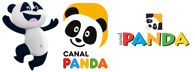 La mascota Panda en 3D y el logotipo nuevo del canal. A la derecha , el logotipo utilizado hasta ahora